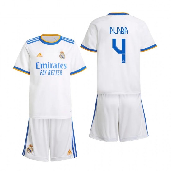 Camisola Real Madrid David Alaba 4 Criança Equipamento Primeiro 2021-2022 Manga Curta
